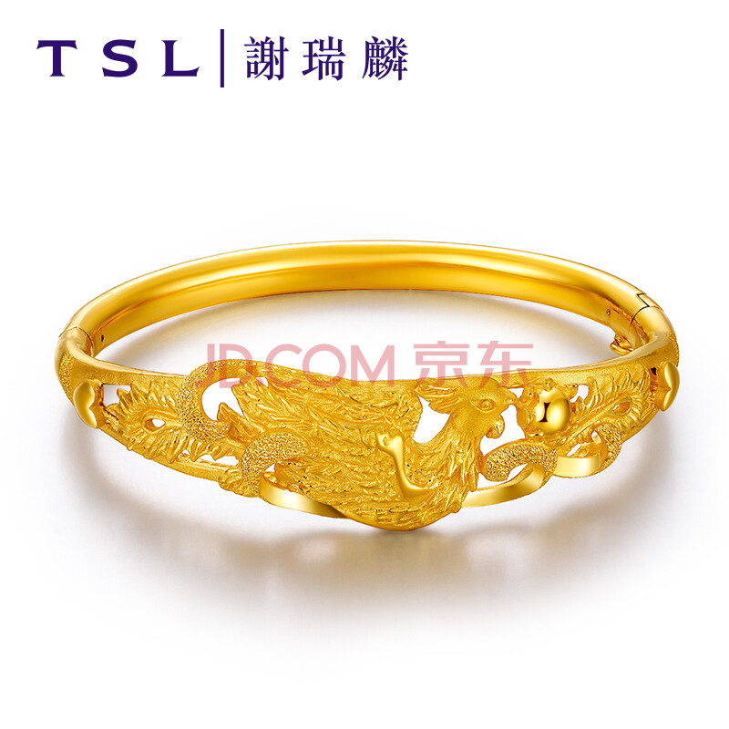 【圣诞节礼物】tsl/谢瑞麟 黄金手镯女款足金婚庆结婚