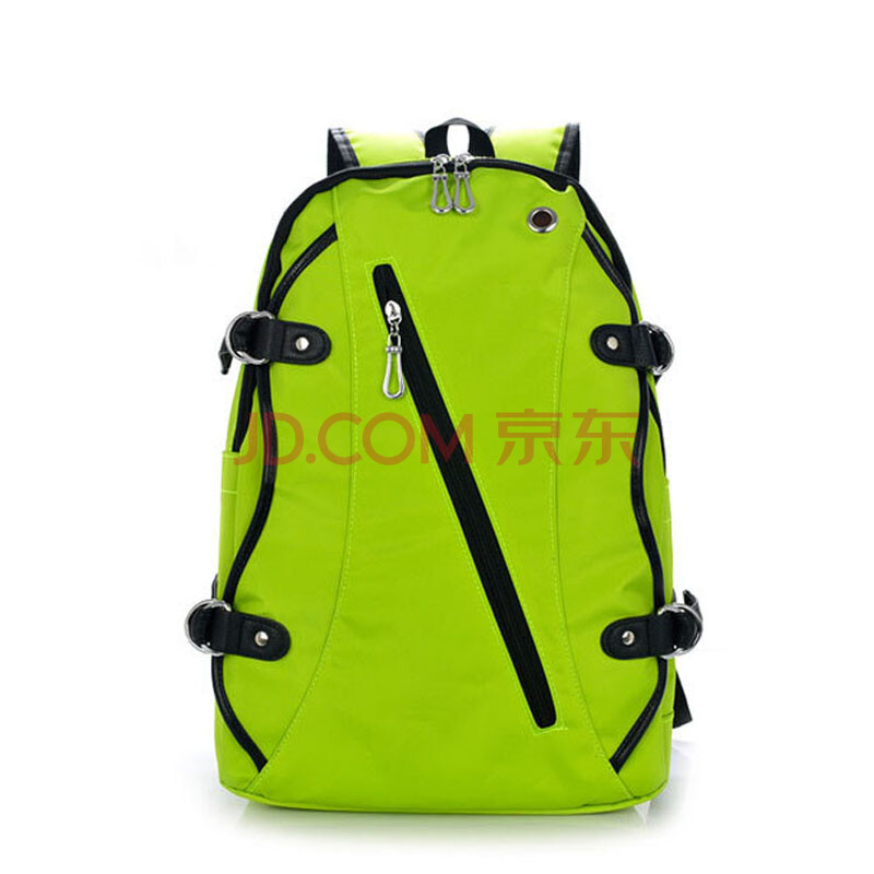 vtour韩版新款帆布双肩包简约复古学生书包双肩背包帆布包包 绿色图片