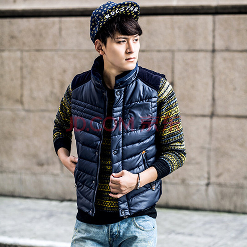 2014新款纯棉<em>马甲</em> <em>休闲</em>立领 <em>男款韩版</em>修身<em>棉马</em>