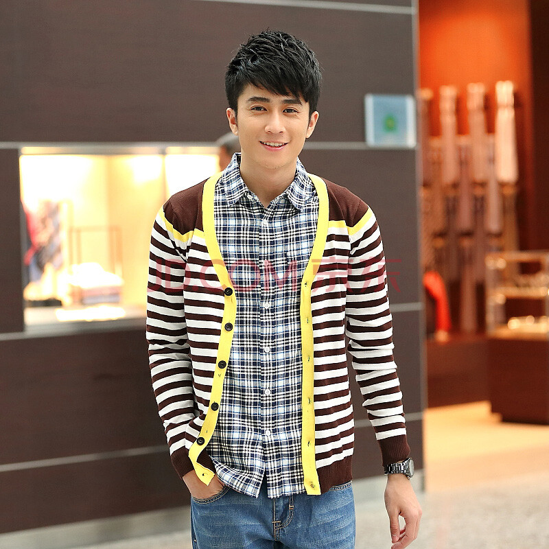 诺行 2014<em>秋款</em>潮男针织衫<em>开衫外套薄款</em> 男士毛