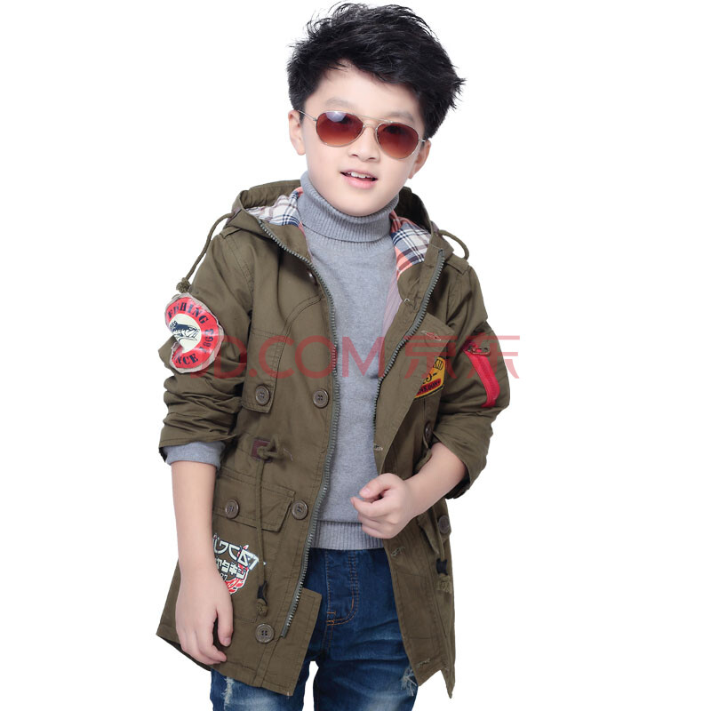 品牌时尚童装 2014款<em>男童</em>秋<em>冬装</em>风衣<em>开衫外套</em>