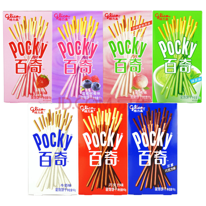 格力高 百奇pocky 装饰饼干 7种口味 经典组合套装