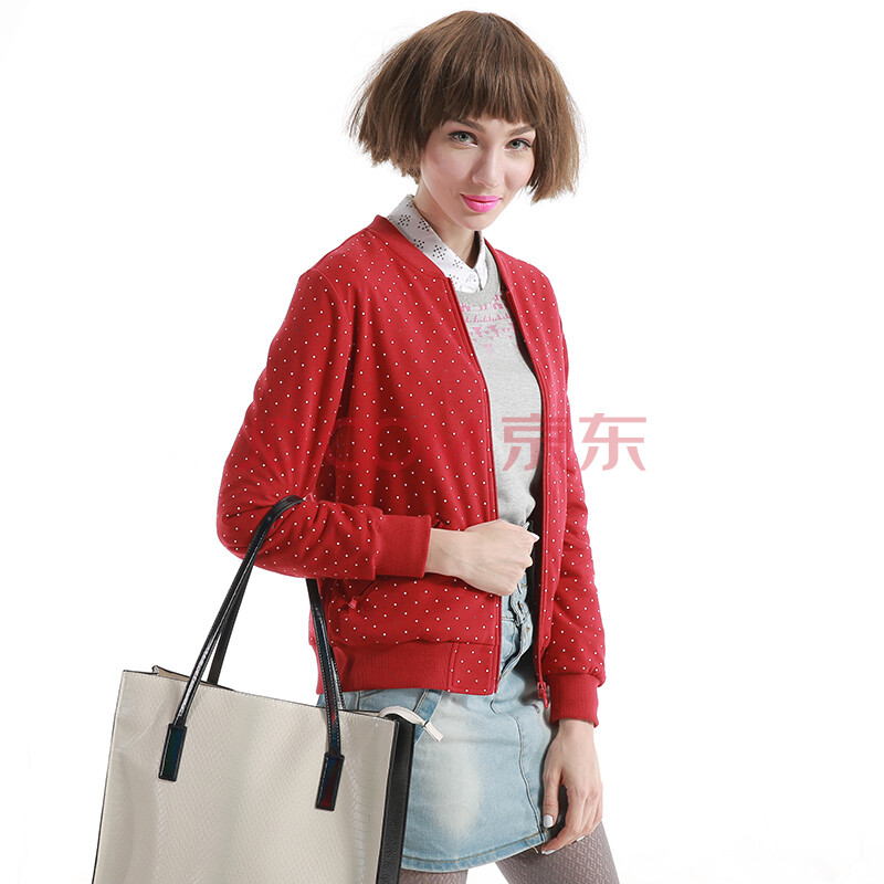 鸿星尔克erke正品<em>女士开衫卫衣</em>时尚波点<em>外套</em> 
