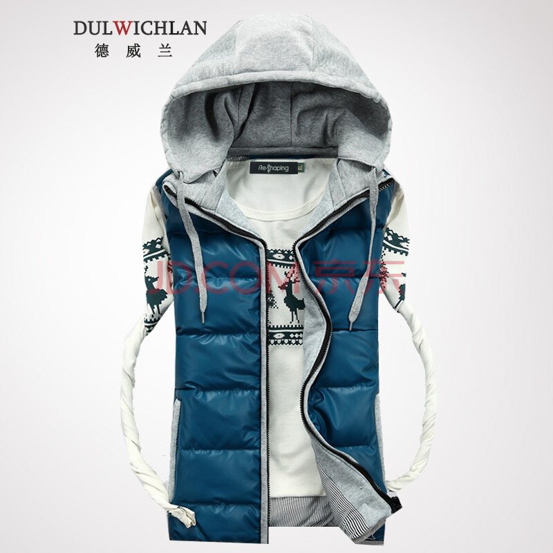 德威兰2014秋冬新款情侣款可脱帽<em>马甲</em>韩版时