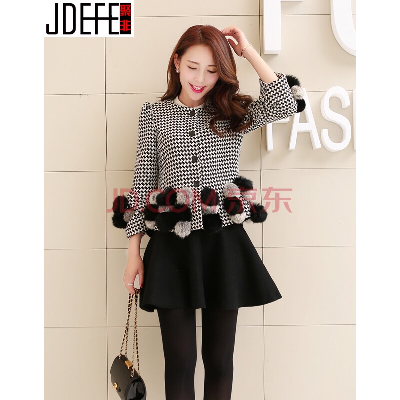 聚非(JDEFE) 2014年新款<em>休闲女装外套</em>冬季休