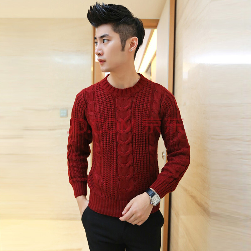 花编织<em>毛衣男款韩版</em>