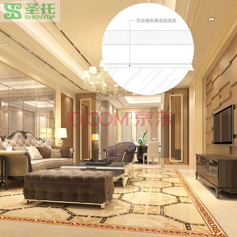 仿石材壁画电视墙