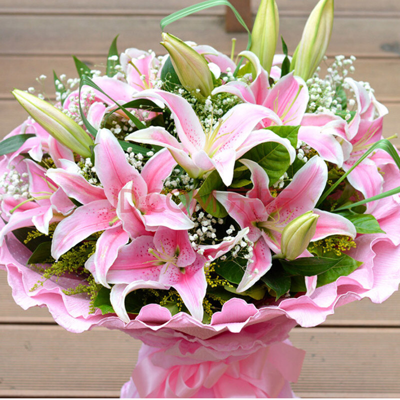 花宿名家鲜花快递 红玫瑰百合鲜花 康乃馨鲜花速递送女友老婆生日礼物
