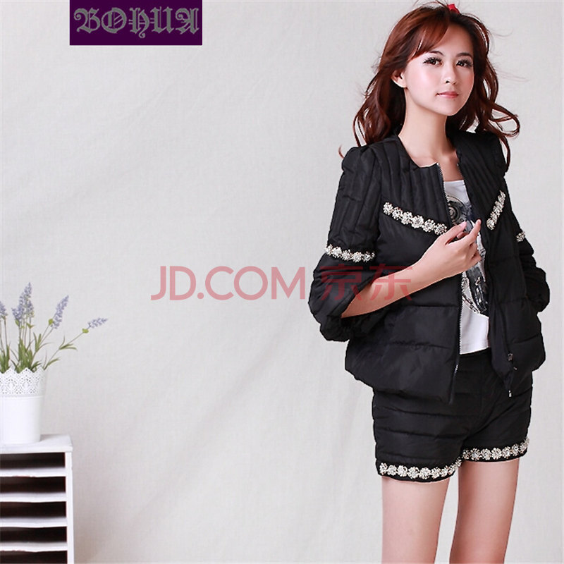 卡卡西2014新款时尚名媛小香风羽绒<em>棉服短裤</em>