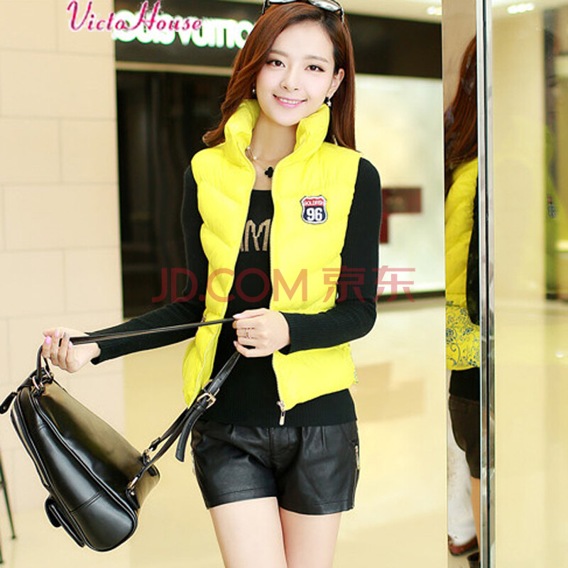 E2014冬季女装修身百搭韩版街头<em>个性棉马甲</em> 