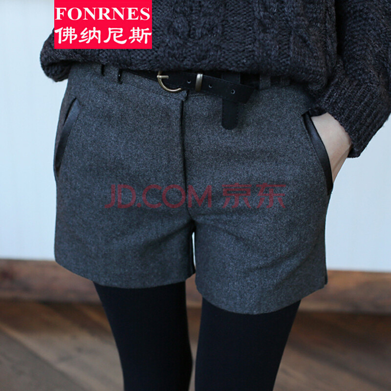 佛纳尼斯2014<em>秋冬</em>新款 <em>毛呢</em>靴裤 韩版 <em>短裤</em> 大
