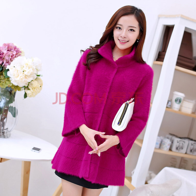 美分美秒 2014冬装新款正品女士长毛<em>貂绒</em>大衣