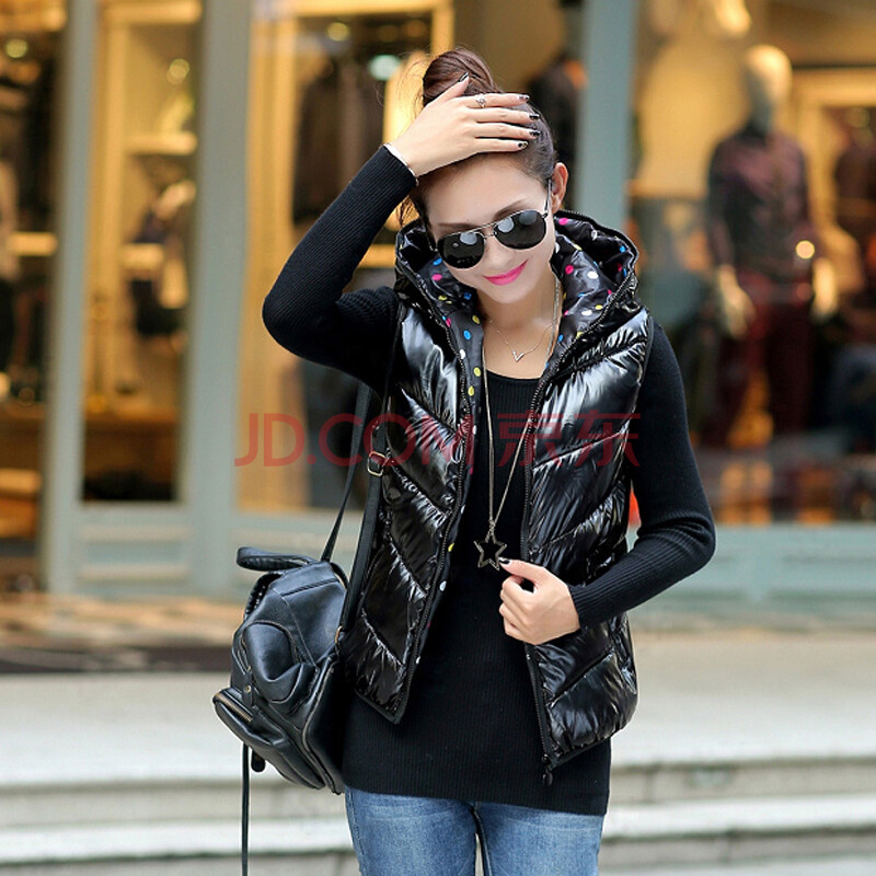 4秋冬新款 大码短款糖果色轻薄<em>羽绒服马甲女</em>背