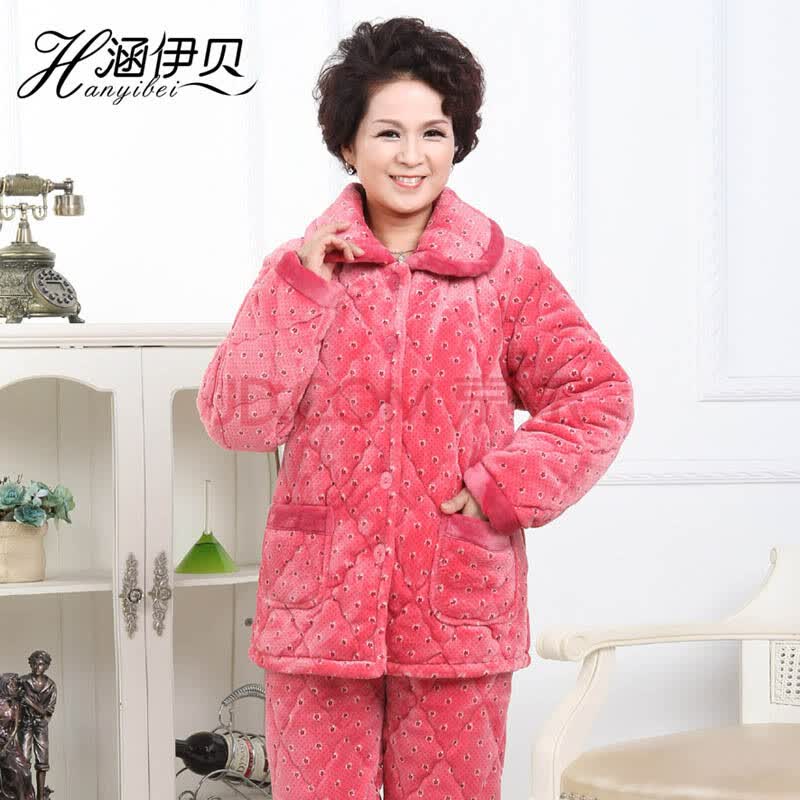 涵伊贝 <em>中老年款冬季</em>新款女士三层法兰绒夹棉