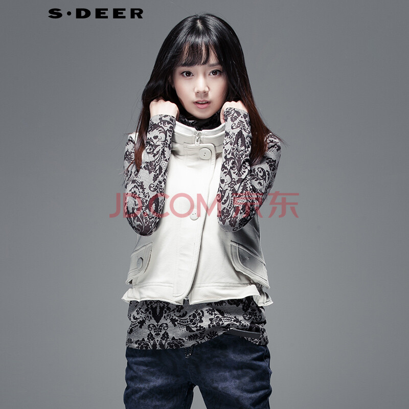 <em>圣迪奥</em> <em>sdeer</em> 专柜正品女装秋装针织棉工装<em>马夹</em>