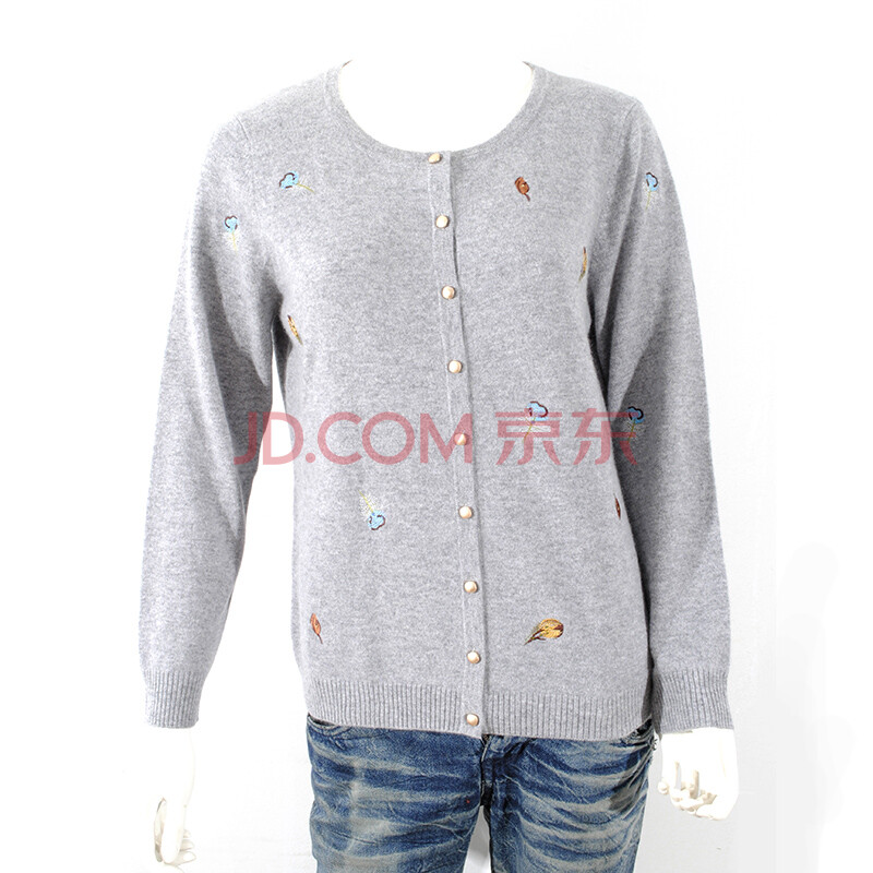 <em>金利来</em>正品女装圆领<em>羊绒开衫</em>2014新款100%纯