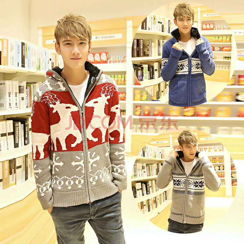 2014秋<em>冬季</em>新款男士针织衫<em>开衫</em>加厚<em>毛衣男外</em>