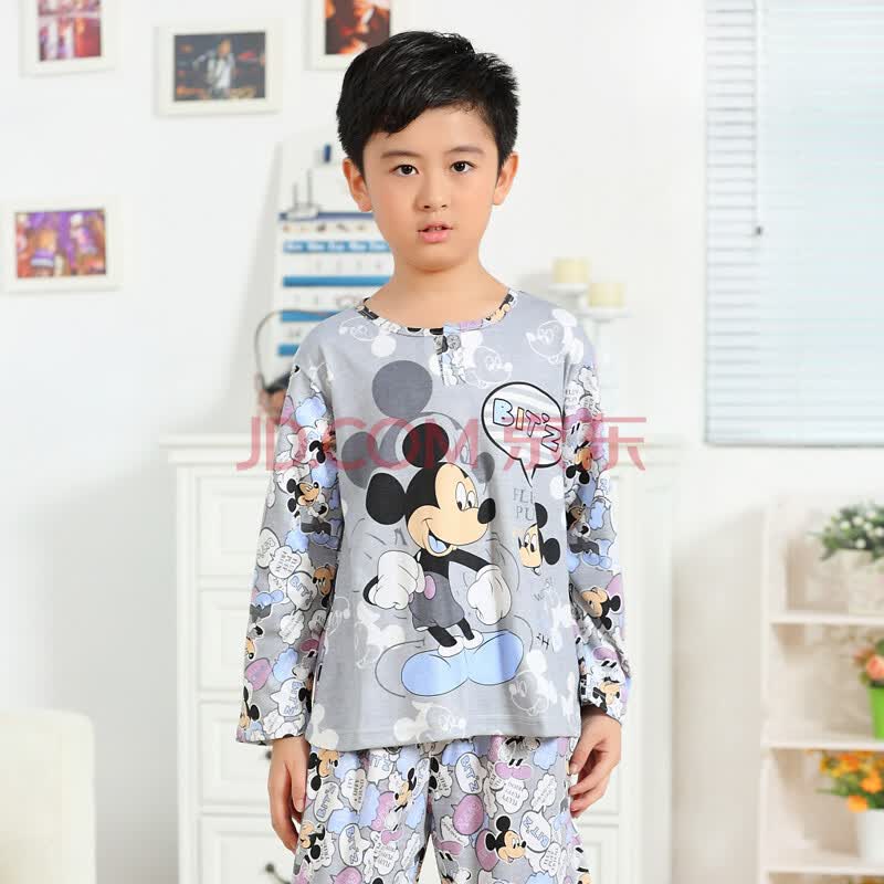 春秋长袖儿童<em>睡衣</em> 男童可爱卡通<em>米奇</em>男孩<em>家居</em>