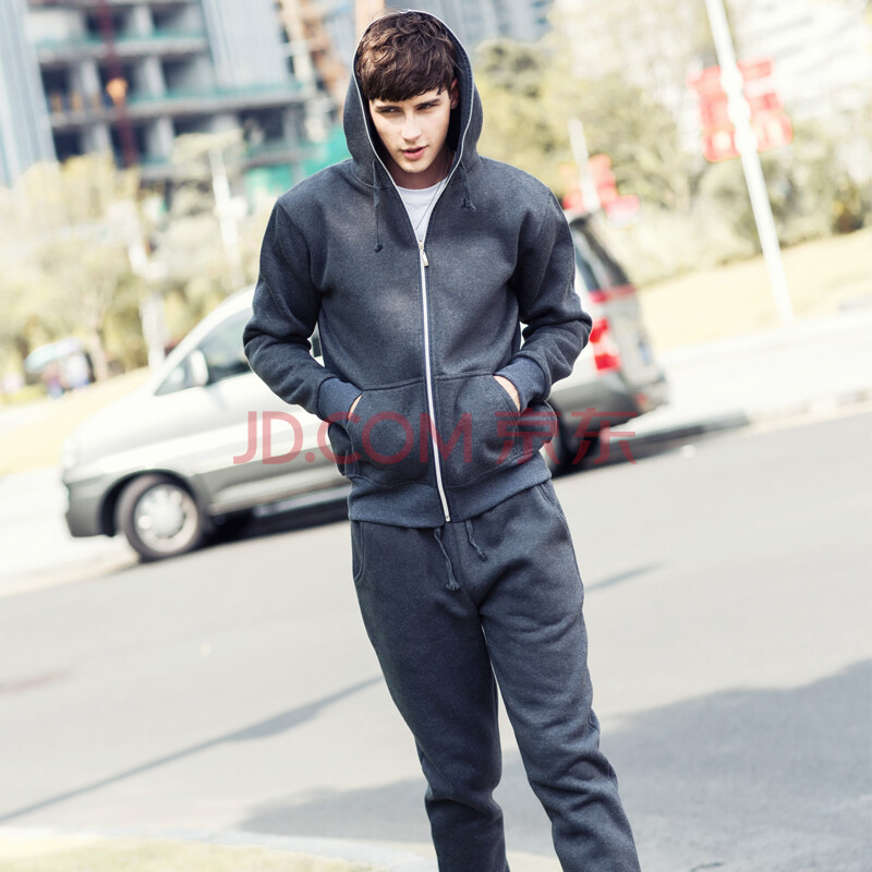 男士运动套装 <em>男</em>秋冬连帽<em>开衫</em>运动卫衣外套韩