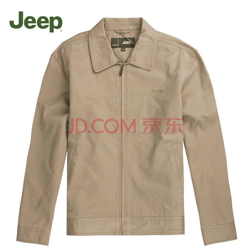 jeep吉普男装专柜正品 秋冬厚款夹克jw11wj001 纯棉翻领外套 深卡色r4