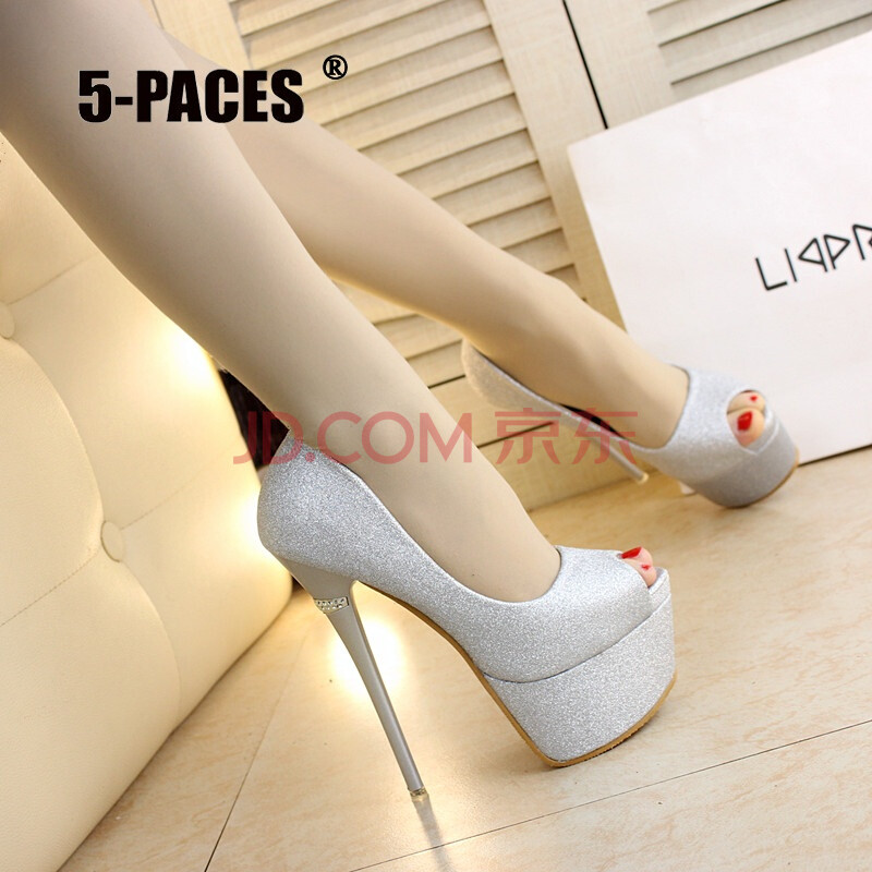 5-PACESÆ·ÅÆ16cm¸ß¸úÓã×ìЬϸ¸úÒøÉ«»éЬÑç»á³µÕ¹Ò¹µê¸ß¸úµ¥Ð¬ÐÔ¸ÐÇéȤºÞÌì¸ßŮЬ ÒøÉ«1234-1 36