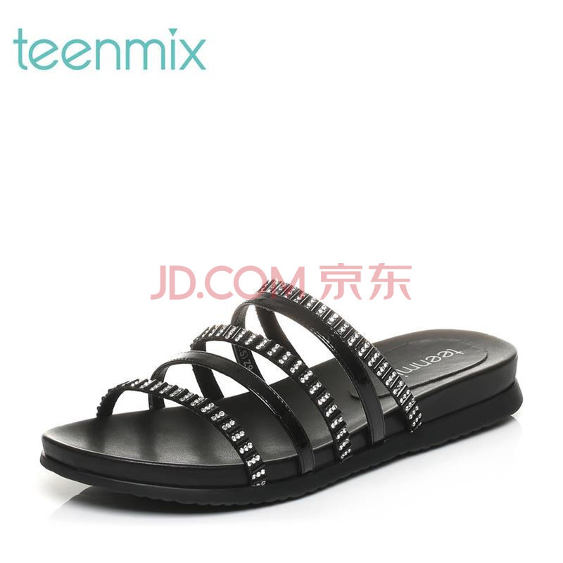 Teenmix/ÌìÃÀÒâÏÄר¹ñͬ¿îʱÉÐÉÁ×êÓ¾³ØÍÏÅ®ÍÏЬ6X202BT7ϸ´ø×éºÏÐÝÏÐ ºÚÉ« 36