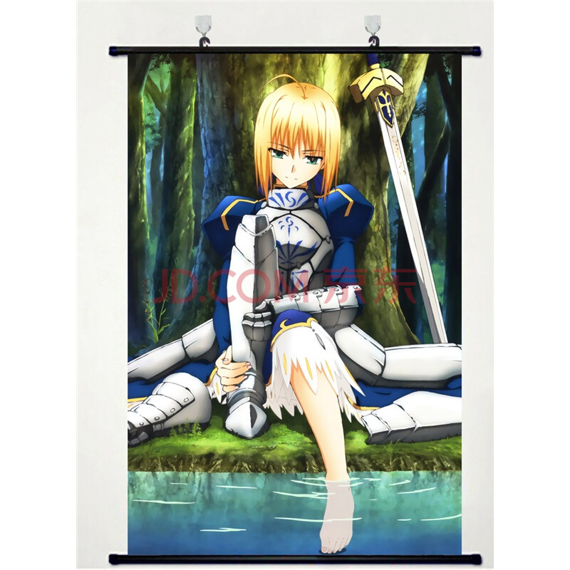 刻沫fate stay night 吾王saber 海报卷轴挂画布画 二次元动漫周边 u