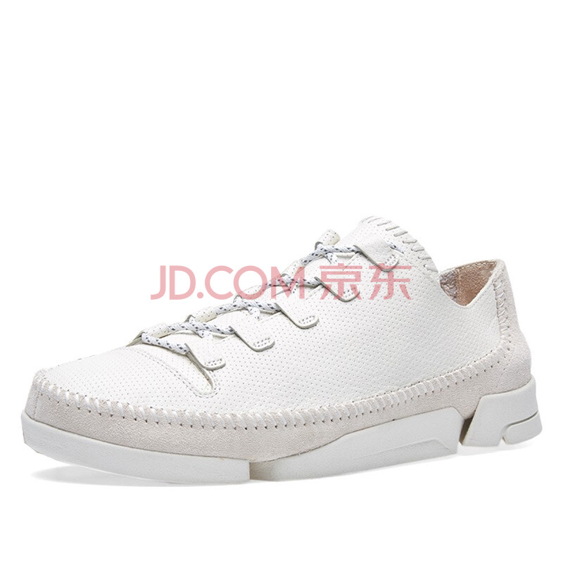 全球购 Clarks男鞋2017新品复古三瓣鞋2代小白鞋TrigenicFlex 2海外现货 White Leather 44