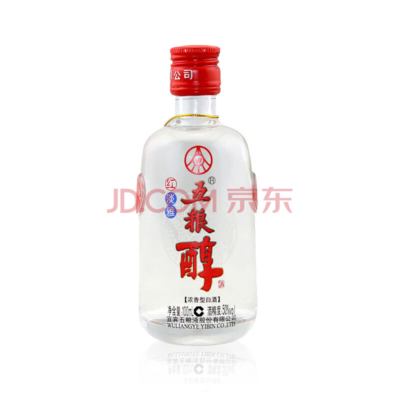 五糧液股份公司 五糧醇 紅淡雅 透明裝 50度 100ml 濃香型白酒