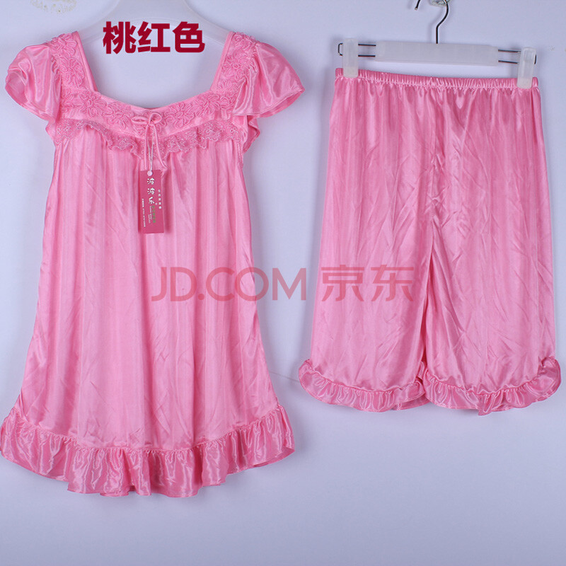 波波乐新品 有XXXL冰丝<em>睡衣套装</em> 女士夏天 短
