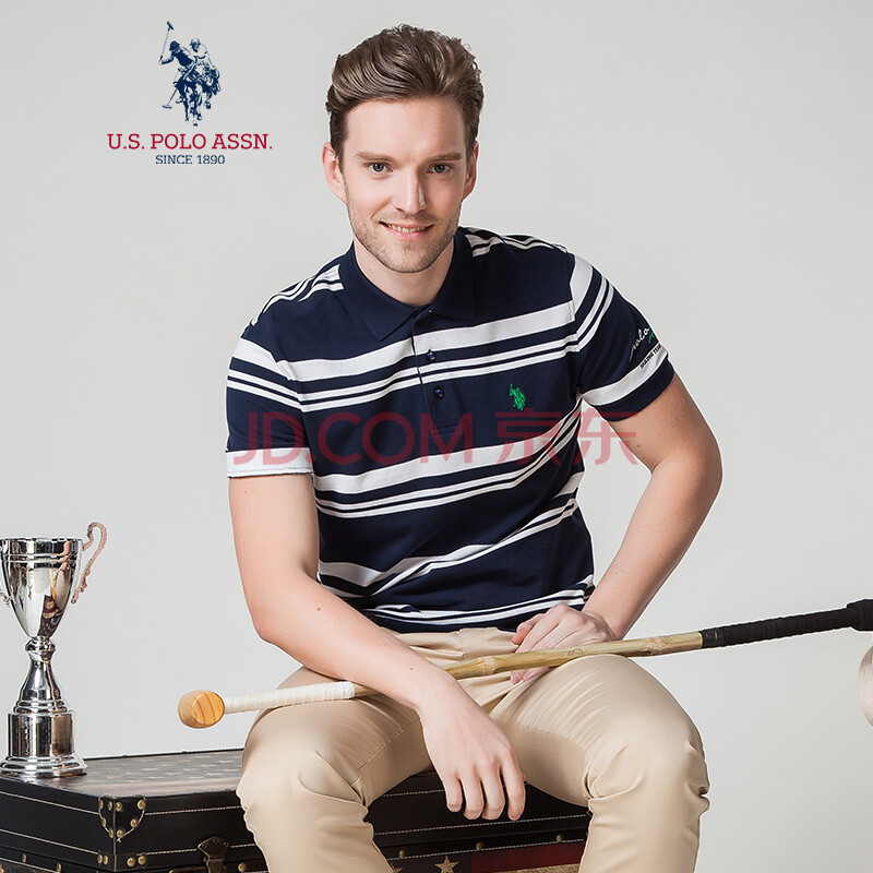 U.S. POLO ASSN.ÄÐÊ¿¶ÌÐäpoloÉÀÃÞ°±·ÁìÌõÎÆtÐô2017Ïļ¾ÐÂ¿î ´¿°×É«ÌõÎÆ L(175)