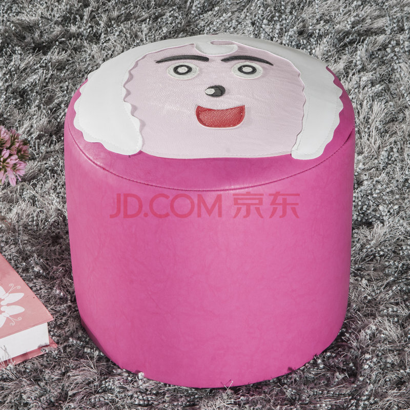 儿童椅子卡通皮蹲凳 实木宝宝凳子客厅小凳子 创意动物表情凳子