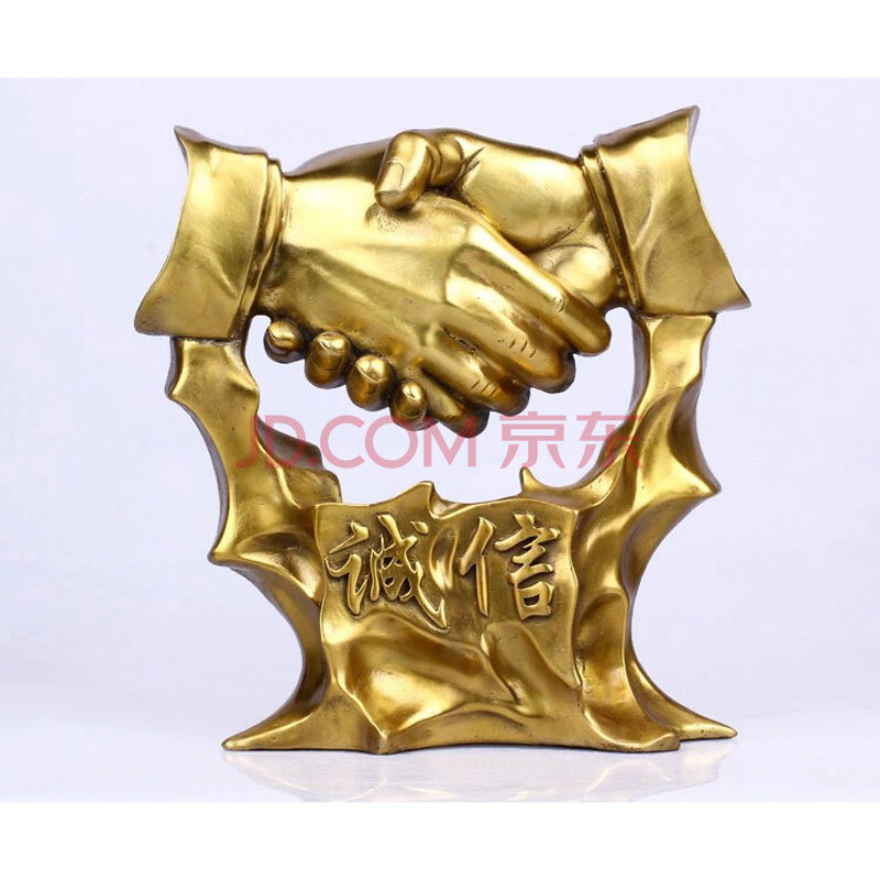易水阁包邮铜欧式创意握手家居小摆件诚信工艺品装饰品摆设开业送礼