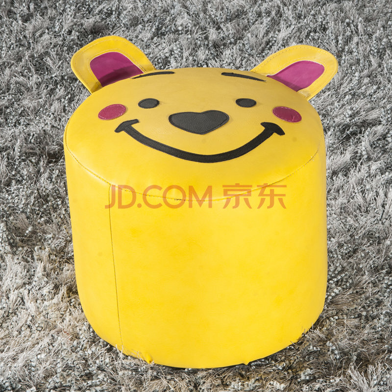 快朵小屋 椅子卡通皮蹲凳 实木宝宝凳子客厅小凳子 创意动物表情凳子