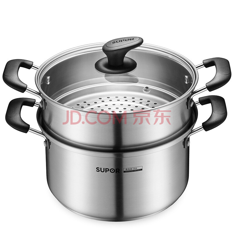 蘇泊爾supor蒸滋味蒸鍋湯蒸多用鍋304不銹鋼復底22CM EZ22SS03