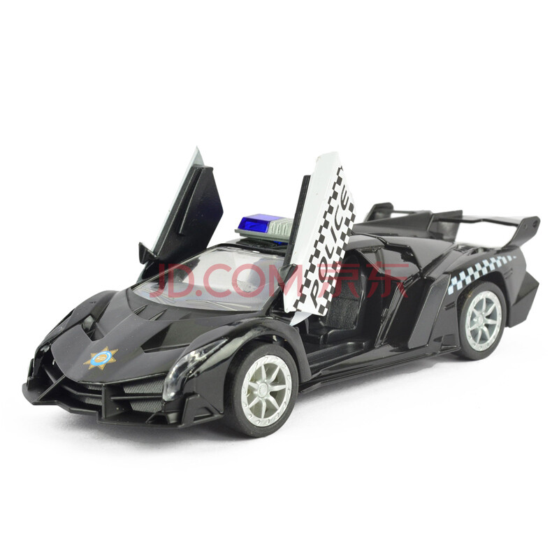 彩珀警车公安特警救护车声光回力开门合金儿童