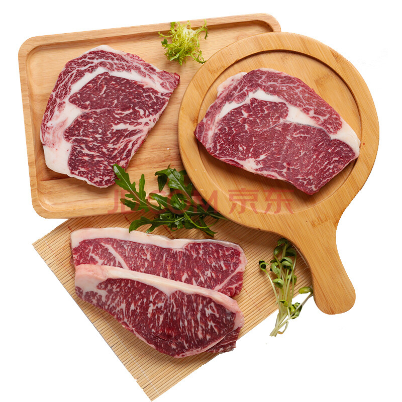 肉管家 m6和牛原切牛排套餐 560g 和牛眼肉*1 和牛西冷*2 原味生鲜