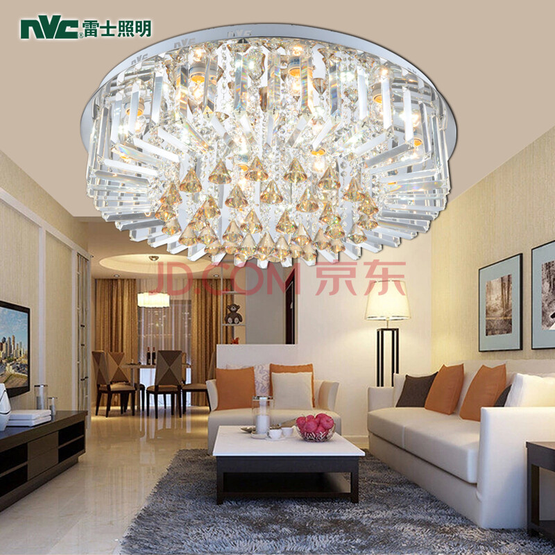 雷士照明nvc 客厅灯 led吸顶灯 现代简约水晶灯 圆形灯具evx9026 大号