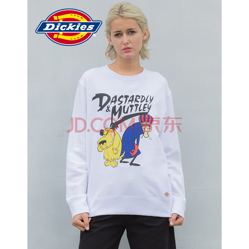 Dickies Wacky RacesºÏ×÷ÄÐŮͬ¿î ëȦ²¼Ó¡»¨Ô²ÁìÎÀÒÂ173U30WR02 WH°×É« M/170