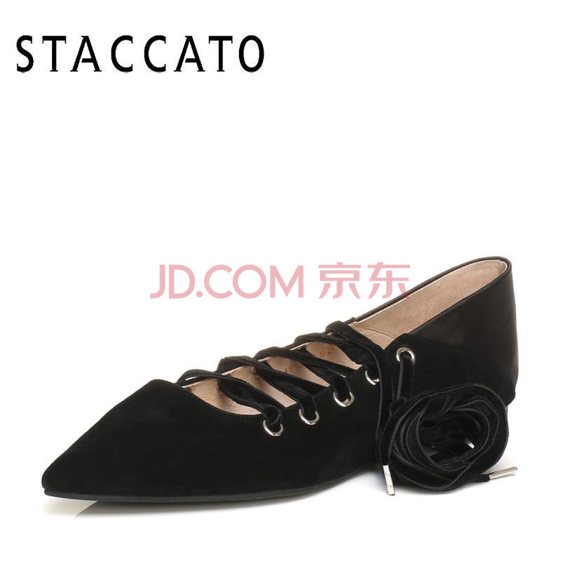 STACCATO/˼¼Óͼ2017ÄêÇïר¹ñͬ¿îºÚÉ«°ó´øÔªËØÇ³¿ÚŮЬ9UG47CQ7dz¿ÚЬÈÞÃæ dzºÚ 36