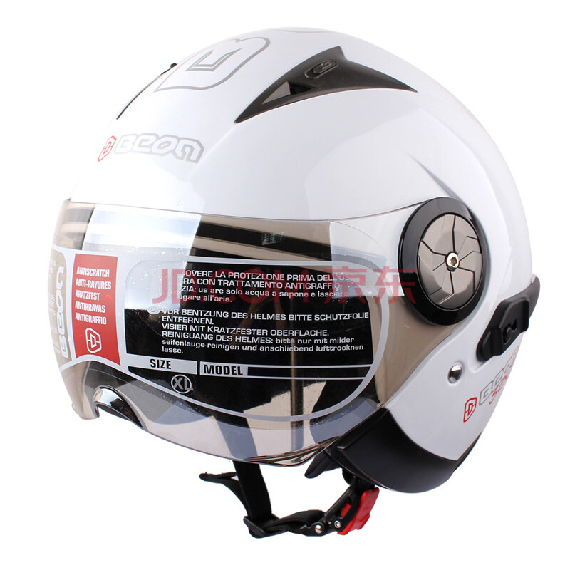 16头盔正摩托车头盔 哈雷半盔 双镜片 安全帽B