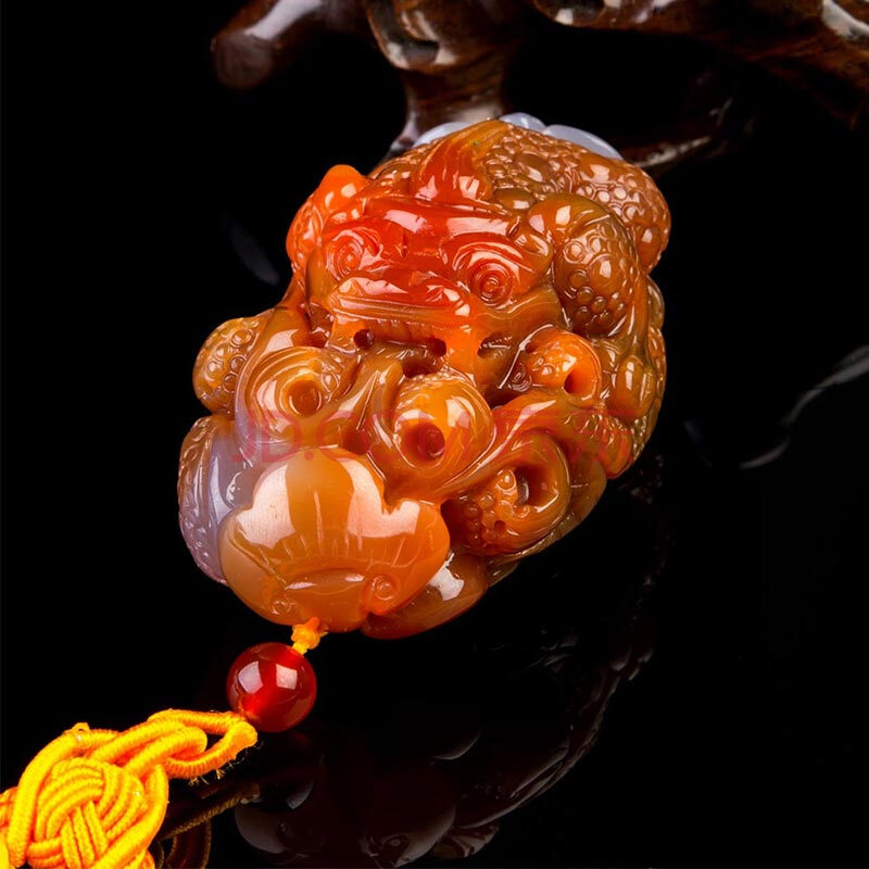 凤禧冰彩招财旺运貔貅精雕玉髓手把件图片-京