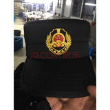 特训帽子物业酒店门卫工作鸭舌帽男公民治安辅警 斜纹黑色《城》帽徽