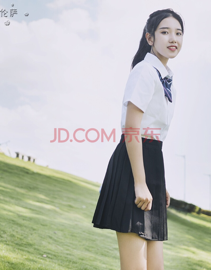 女学院风韩版女夏毕业白衬衫百褶裙中学生校服班服套装 女生短袖套装