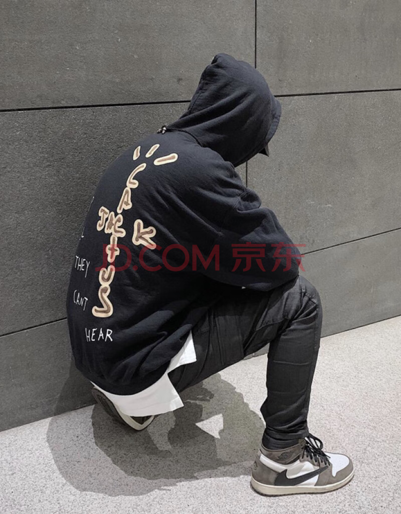 高街travis scott hitr sun ts太阳火柴人连帽卫衣美潮高街帽衫男fog