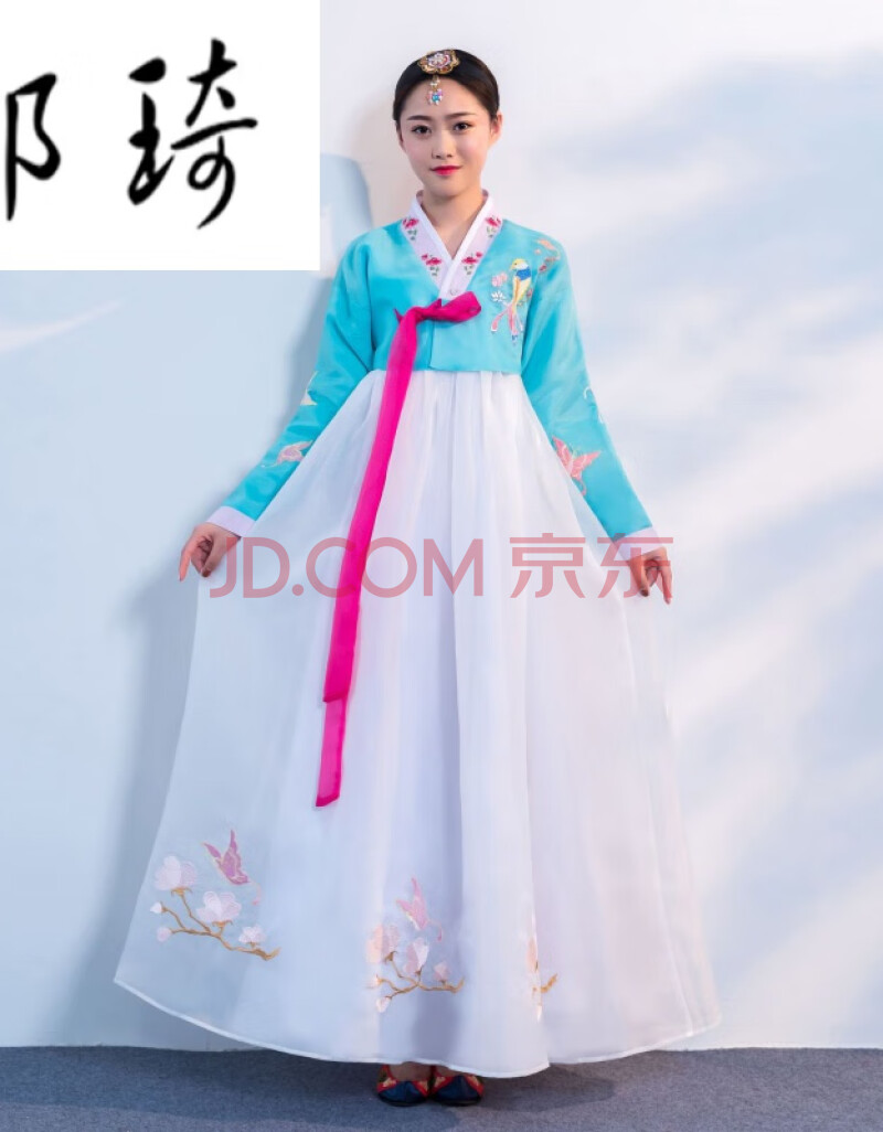 祁琦朝鲜族舞蹈裙大长今服装成人裙子夏女士韩服薄款朝鲜服族服装鲜族