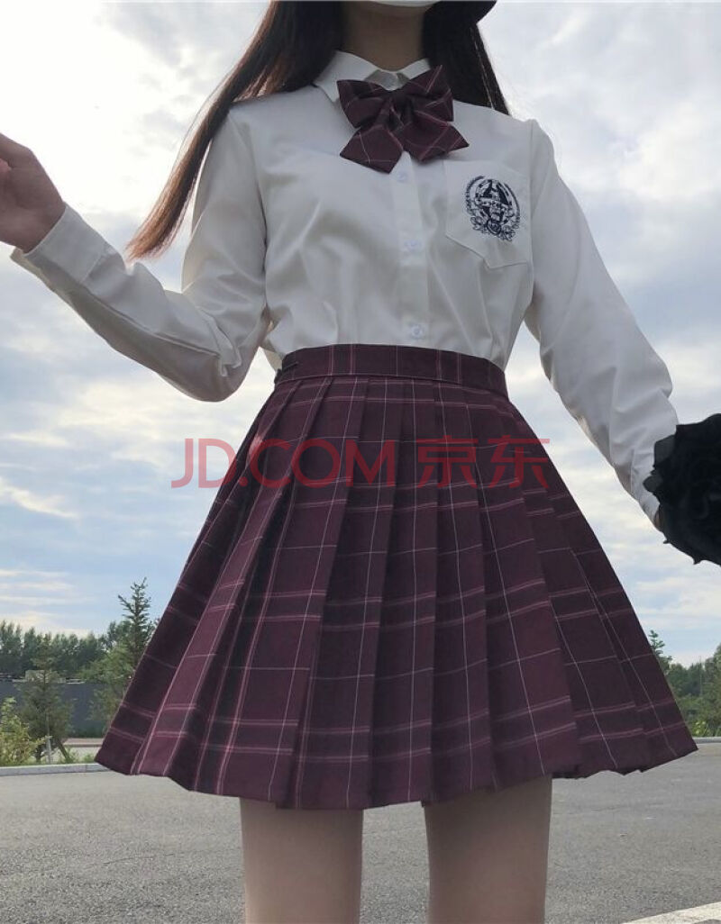 jk制服套装合集新款宽松刺绣长袖衬衫女学生百褶jk 沙华正统 长袖刺绣