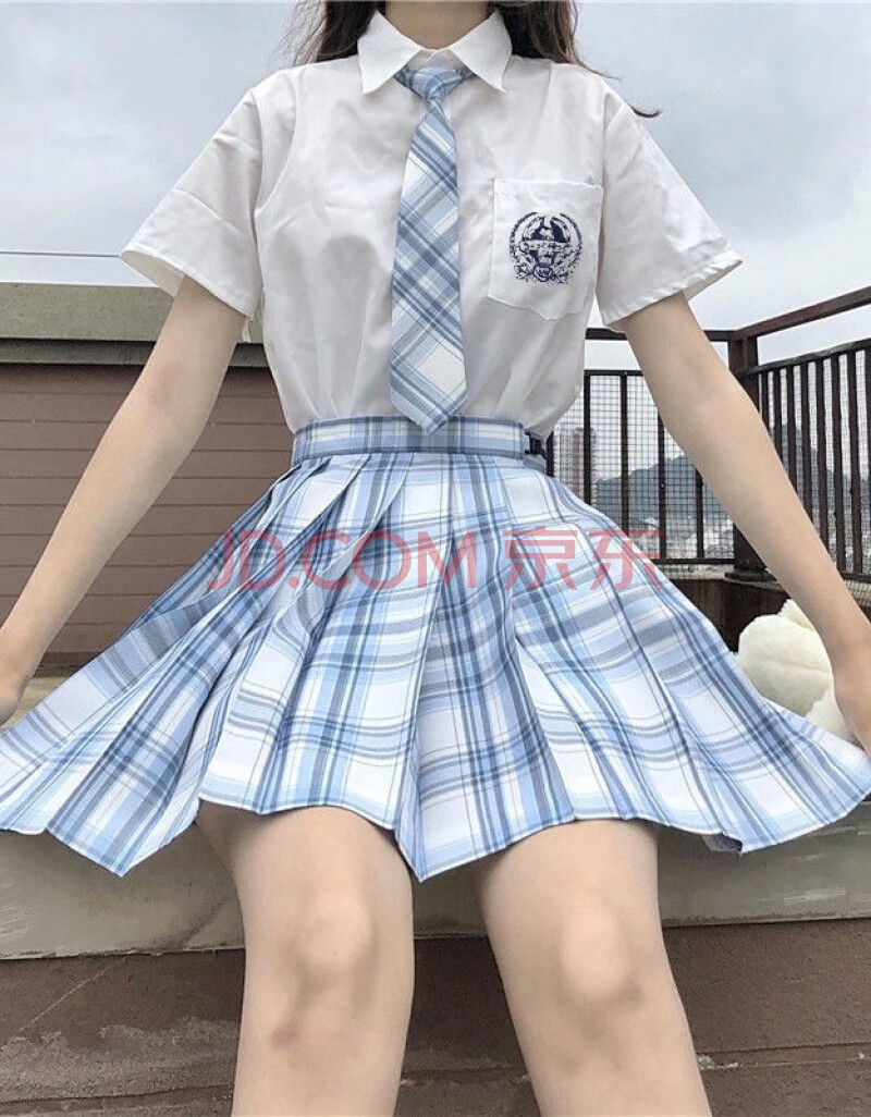 少女jk制服学生百褶裙短袖格裙衬衫校服日系正统半身裙学院风短裙子