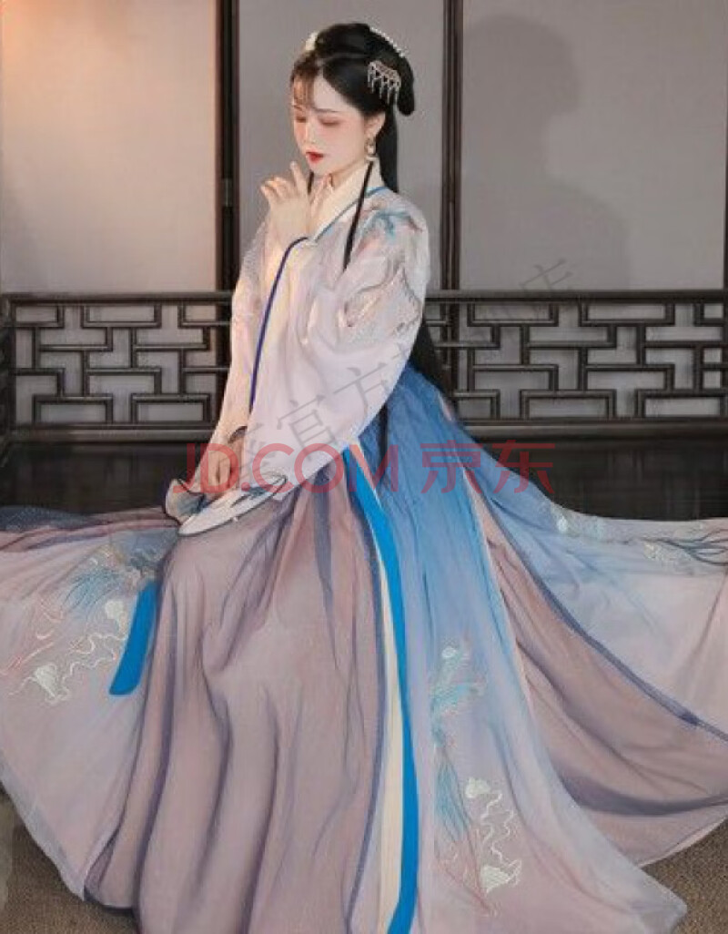 汉虞葵凤栖汉服女中国风交领齐腰襦裙广袖樱花超仙古装飘逸秋冬重工