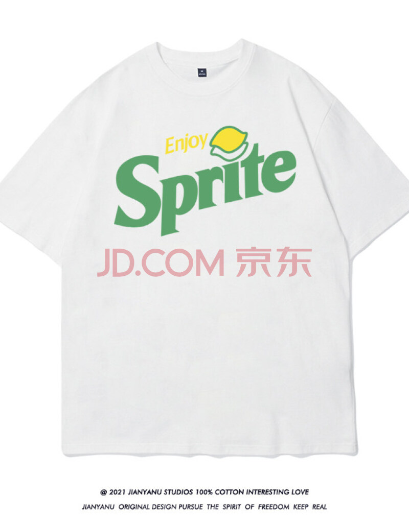 桔子悦 sprite雪碧联名t恤短袖衣服男女款情侣装夏季新款上衣2021